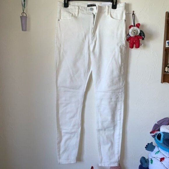 Shein Basics White Skinny Jeans High Rise Size 30 - Picture 1 of 9